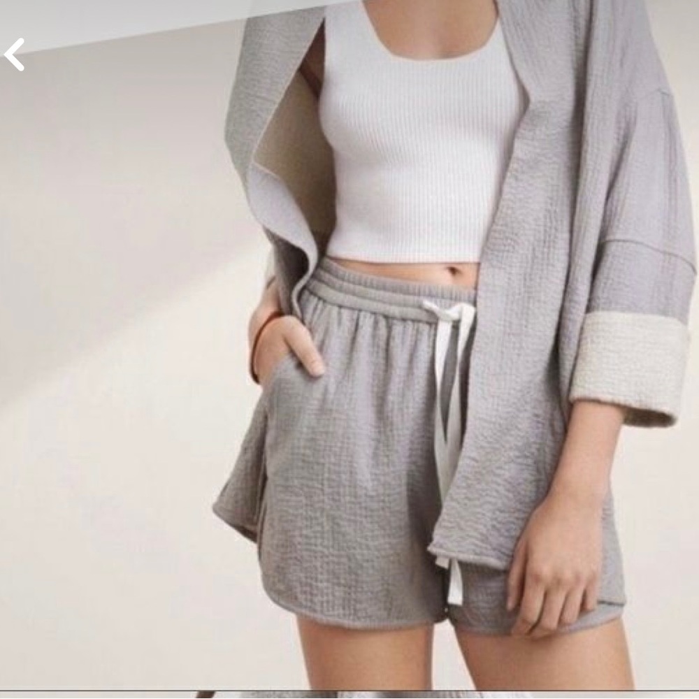 Aritzia Gray Women's set-  Shorts and cardigan